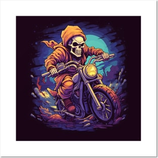 Epic Skeleton Motorcycle Posters and Art